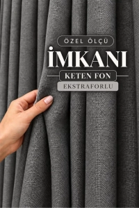  Antrasit Premium Keten Fon Perde Ekstrafor Büzgülü PİLESİZ Her Odaya Uygun Bohem